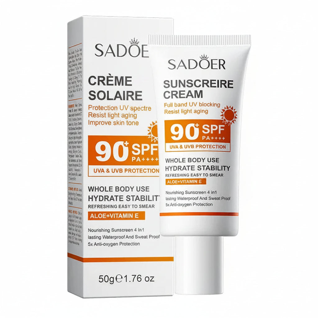 Crème Solaire SPF 90 – Protection Maximale Corps & Visage