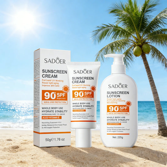 Crème Solaire SPF 90 – Protection Maximale Corps & Visage